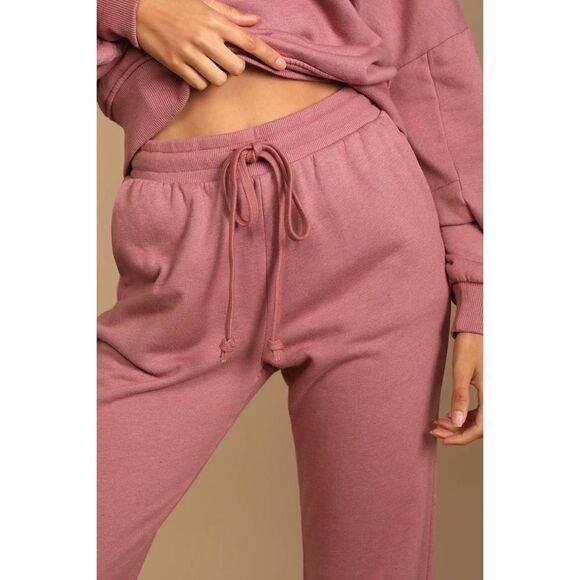 Lulus Boat House Mauve Pink Drawstring Joggers - Picture 5 of 5